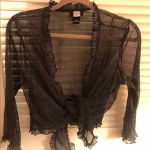 Mesh party blouse crop top